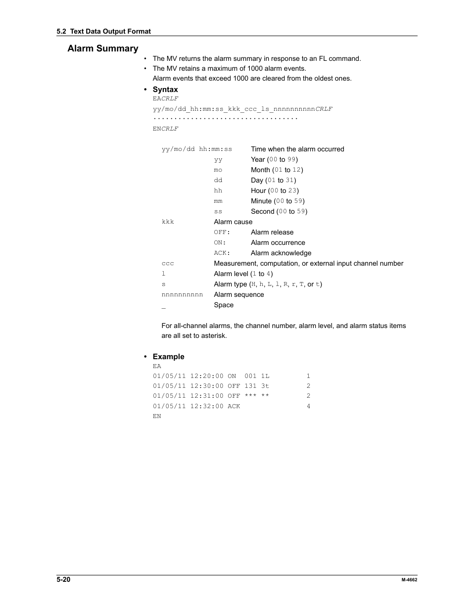 Alarm summary | Yokogawa Button Operated MV2000 User Manual | Page 138 / 177