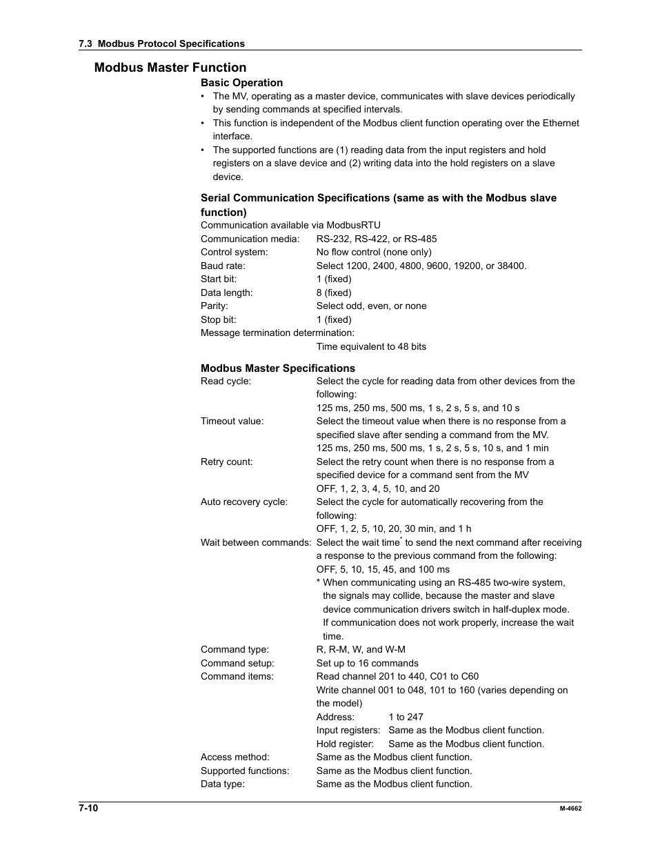 Modbus master function | Yokogawa Button Operated MV2000 User Manual | Page 163 / 177