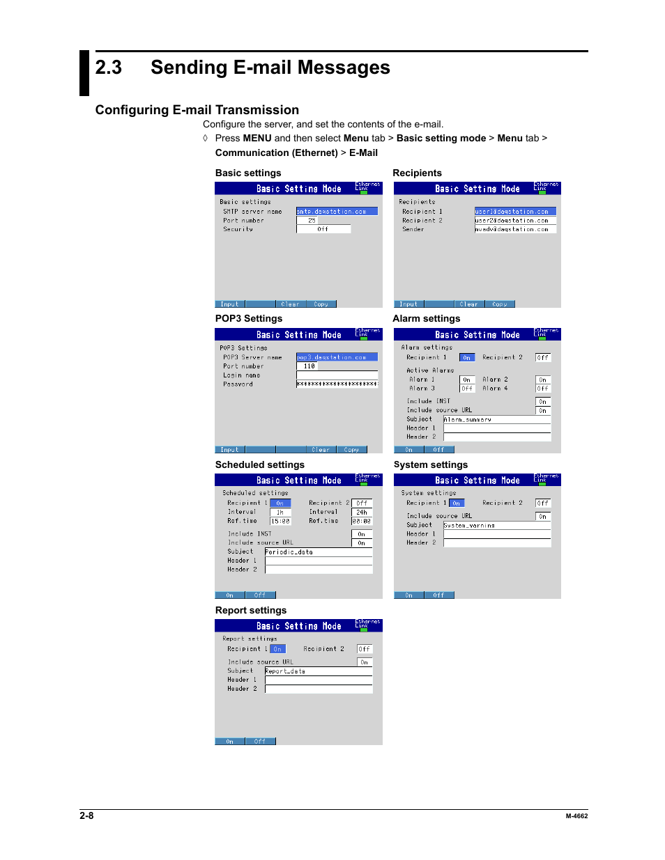 3 sending e-mail messages | Yokogawa Button Operated MV2000 User Manual | Page 22 / 177