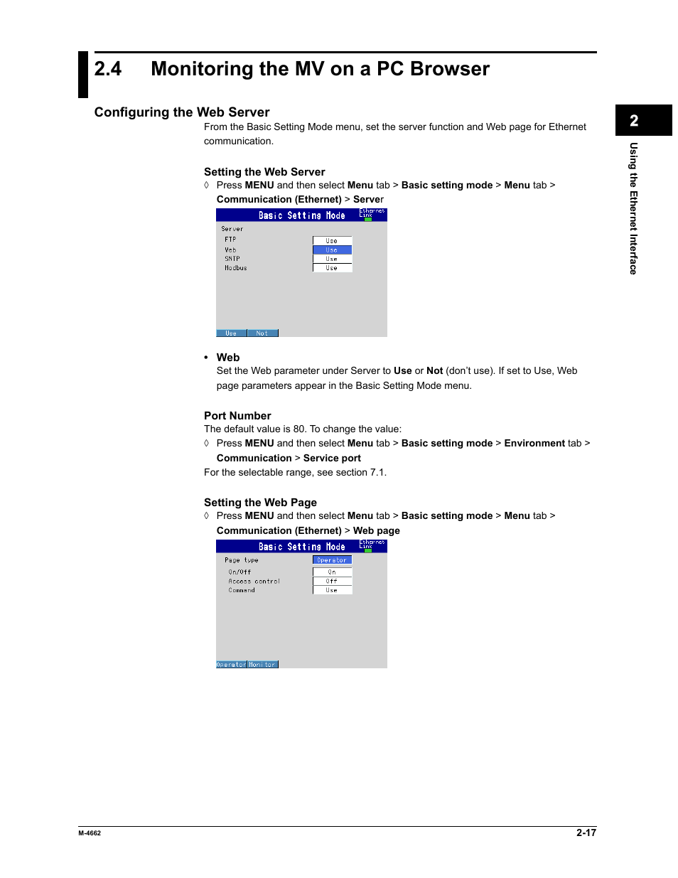 4 monitoring the mv on a pc browser | Yokogawa Button Operated MV2000 User Manual | Page 31 / 177