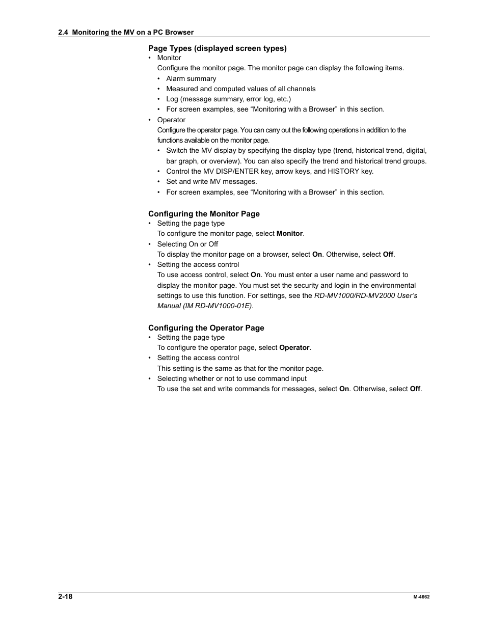 Yokogawa Button Operated MV2000 User Manual | Page 32 / 177