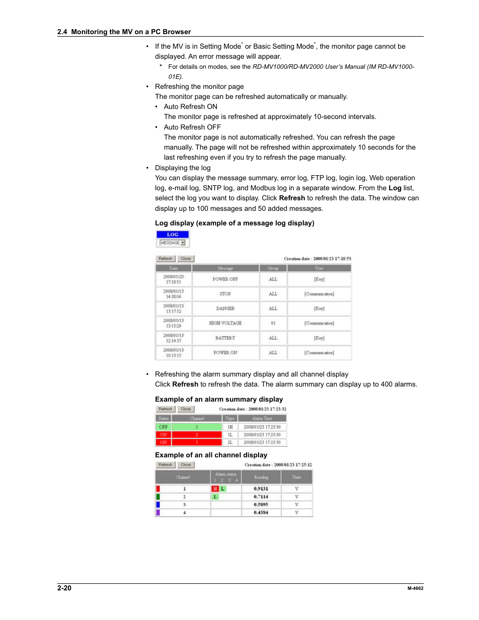 Yokogawa Button Operated MV2000 User Manual | Page 34 / 177