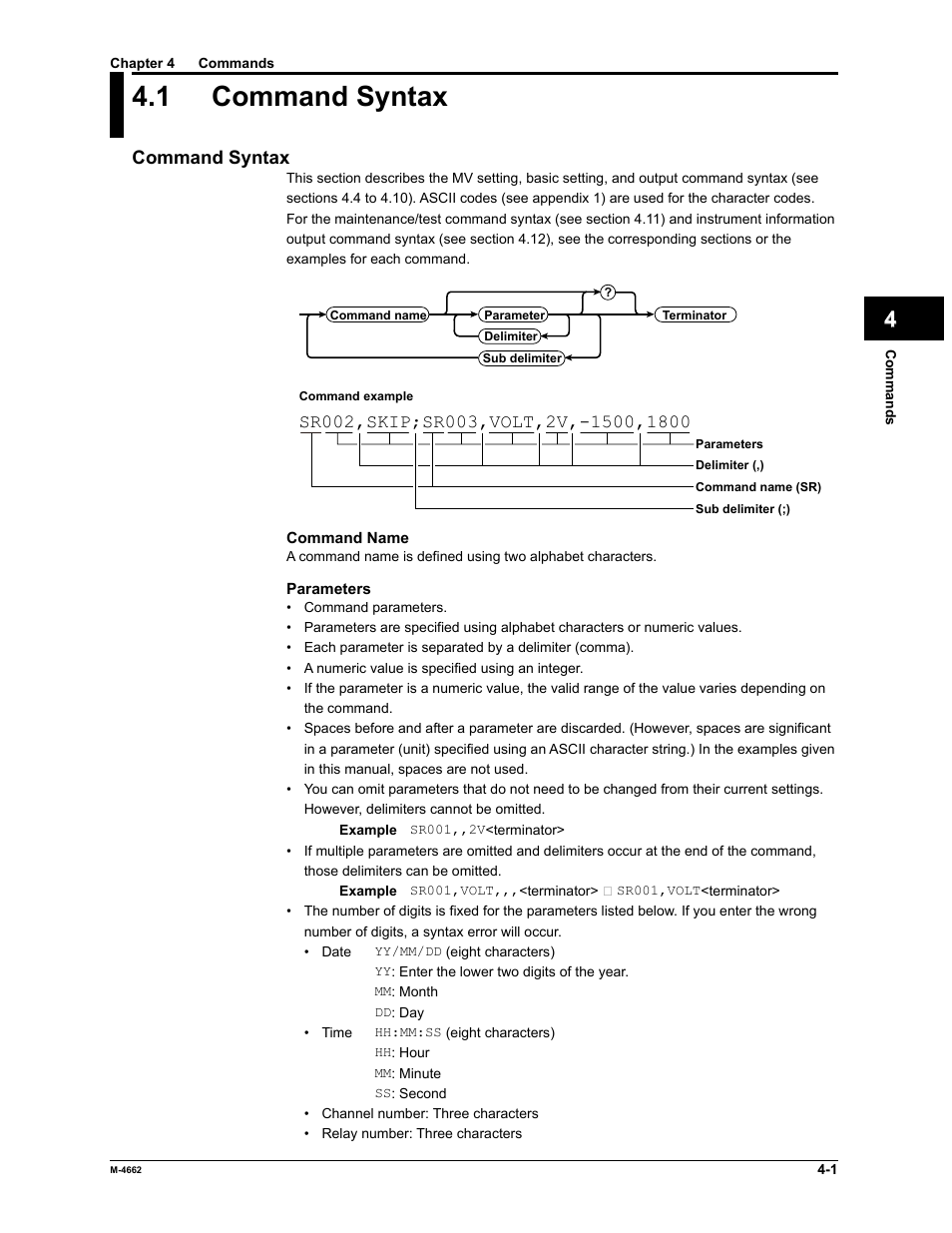 1 command syntax | Yokogawa Button Operated MV2000 User Manual | Page 74 / 177