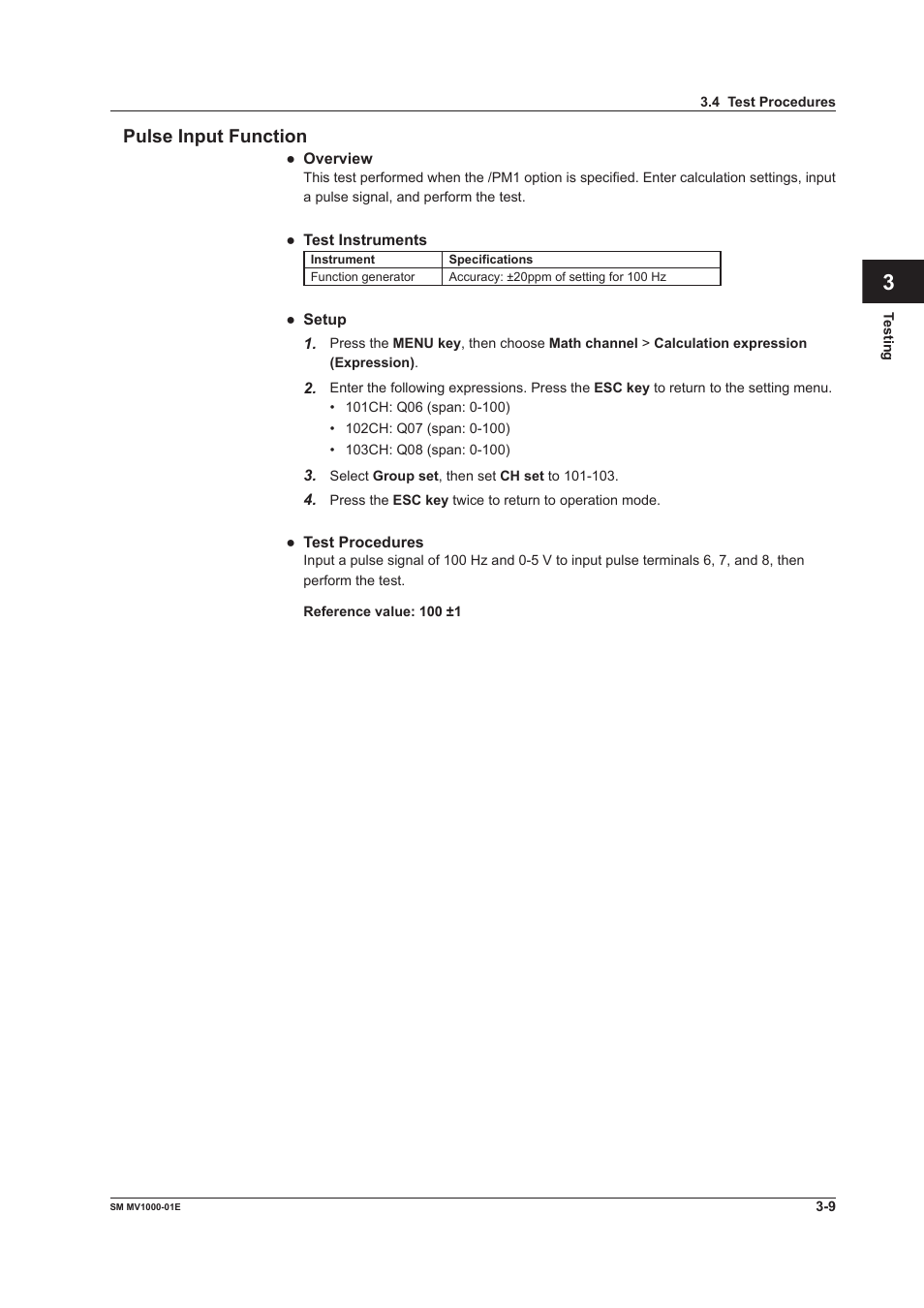 Pulse input function, Pulse input function -9 | Yokogawa Button Operated MV2000 User Manual | Page 24 / 50