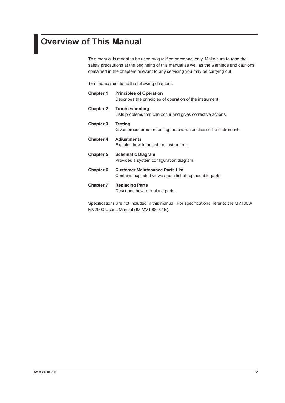 Overview of this manual | Yokogawa Button Operated MV2000 User Manual | Page 6 / 50