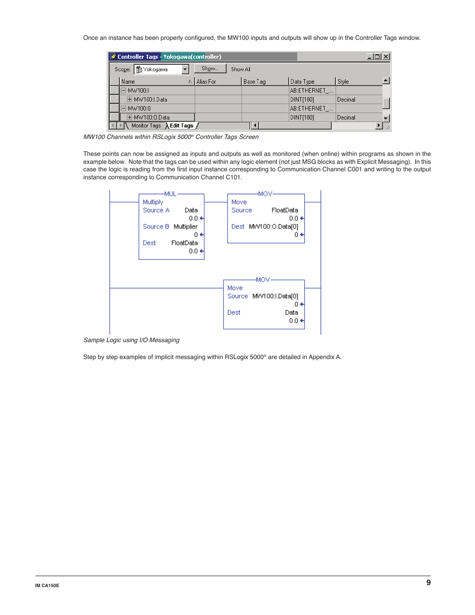 Yokogawa Standalone MW100 User Manual | Page 9 / 31