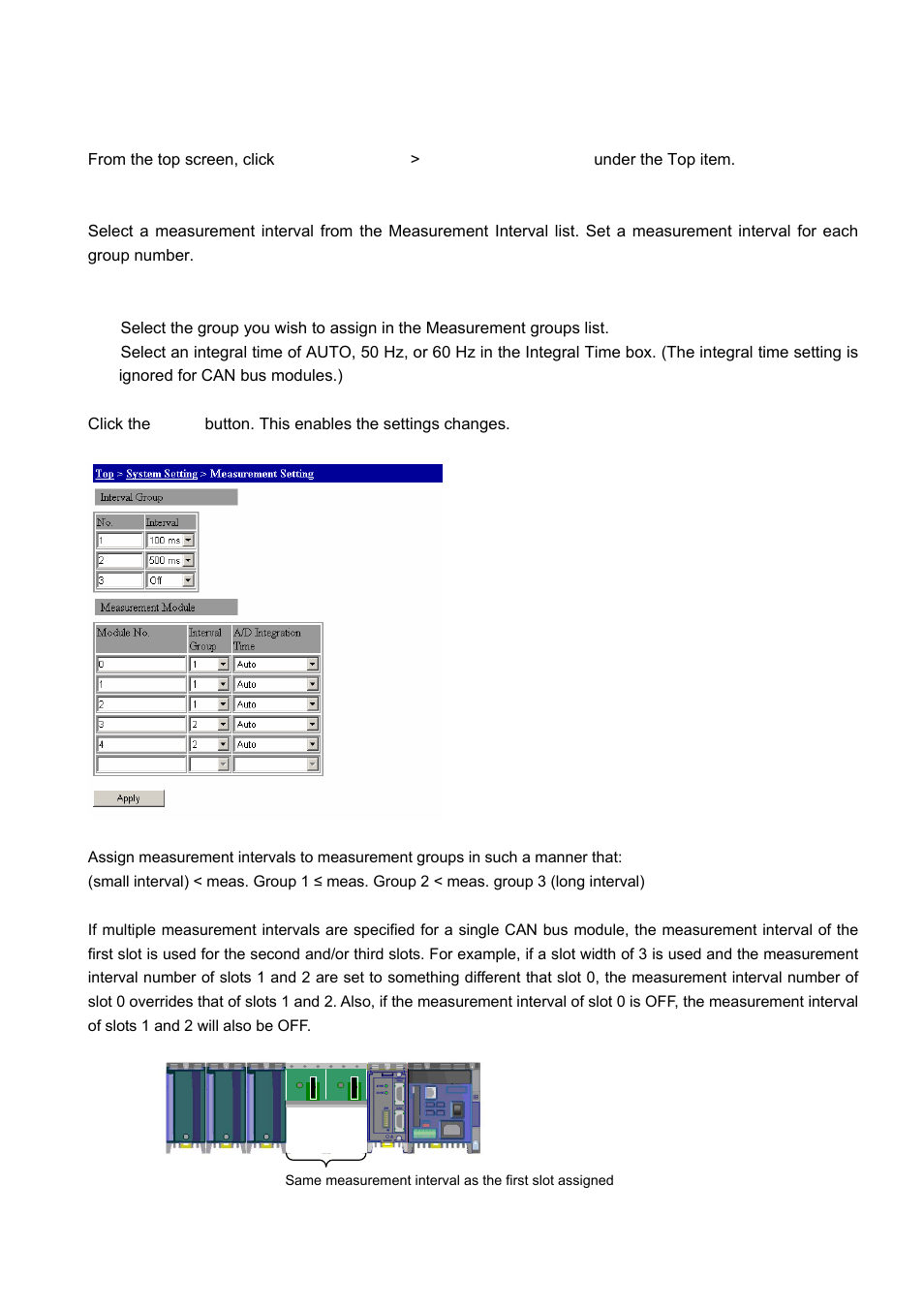 Setup | Yokogawa Standalone MW100 User Manual | Page 5 / 17