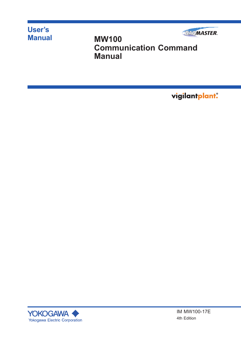 Yokogawa Standalone MW100 User Manual | 151 pages