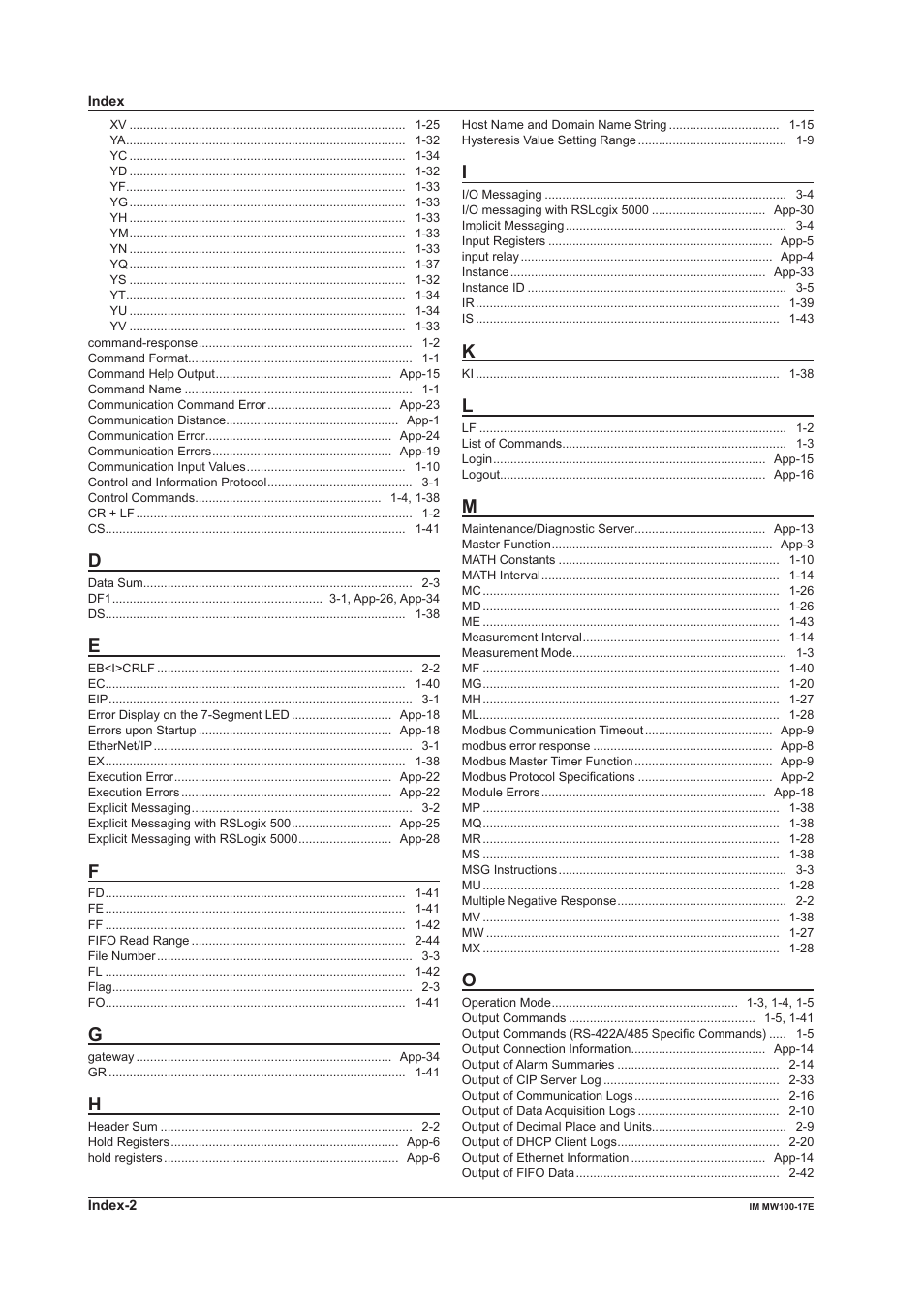 Yokogawa Standalone MW100 User Manual | Page 149 / 151