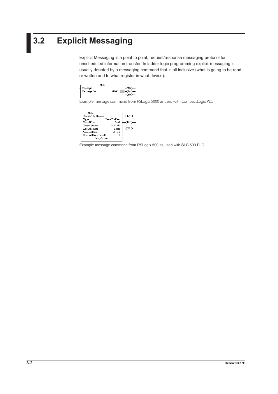 2 explicit messaging, Explicit messaging -2 | Yokogawa Standalone MW100 User Manual | Page 96 / 151