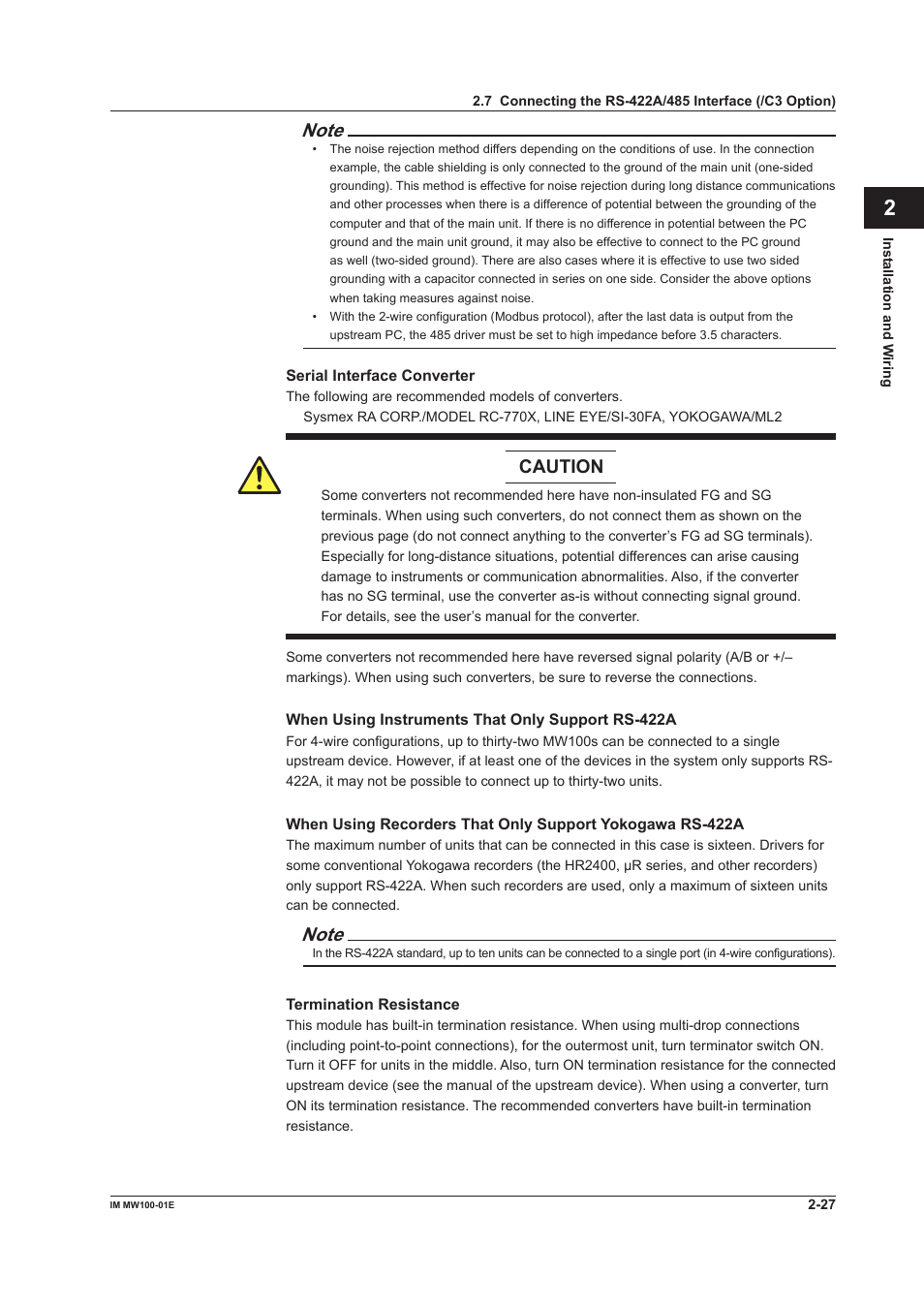 Yokogawa Standalone MW100 User Manual | Page 115 / 305