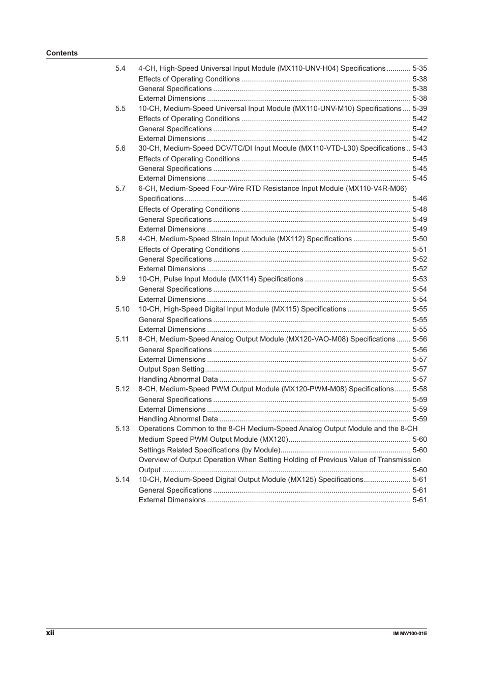 Yokogawa Standalone MW100 User Manual | Page 13 / 305