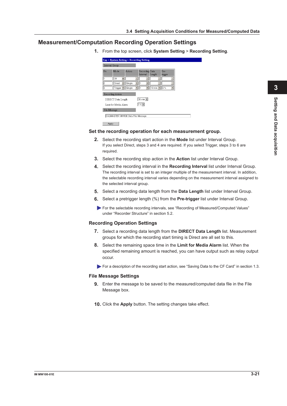 Yokogawa Standalone MW100 User Manual | Page 143 / 305