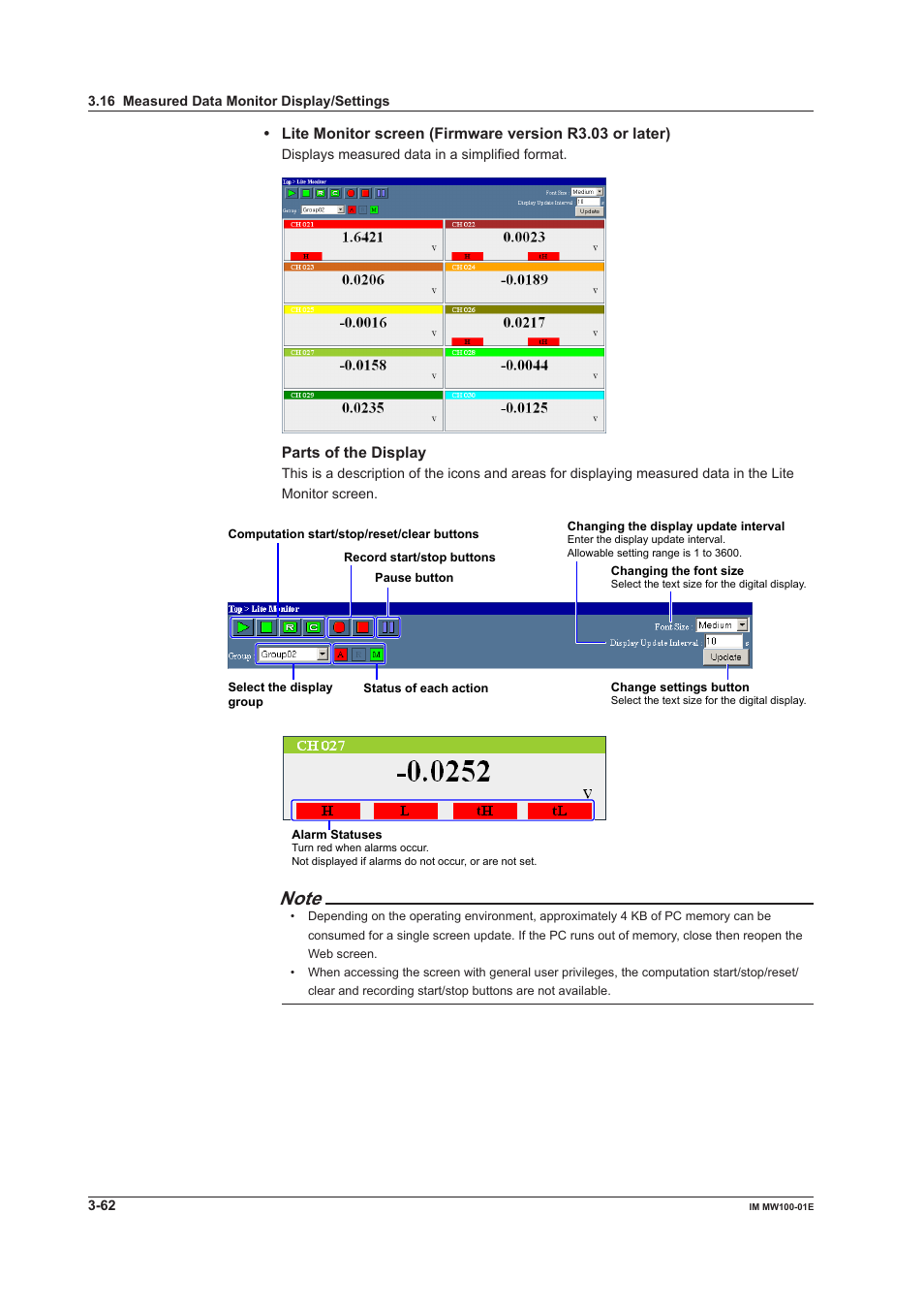 Yokogawa Standalone MW100 User Manual | Page 184 / 305