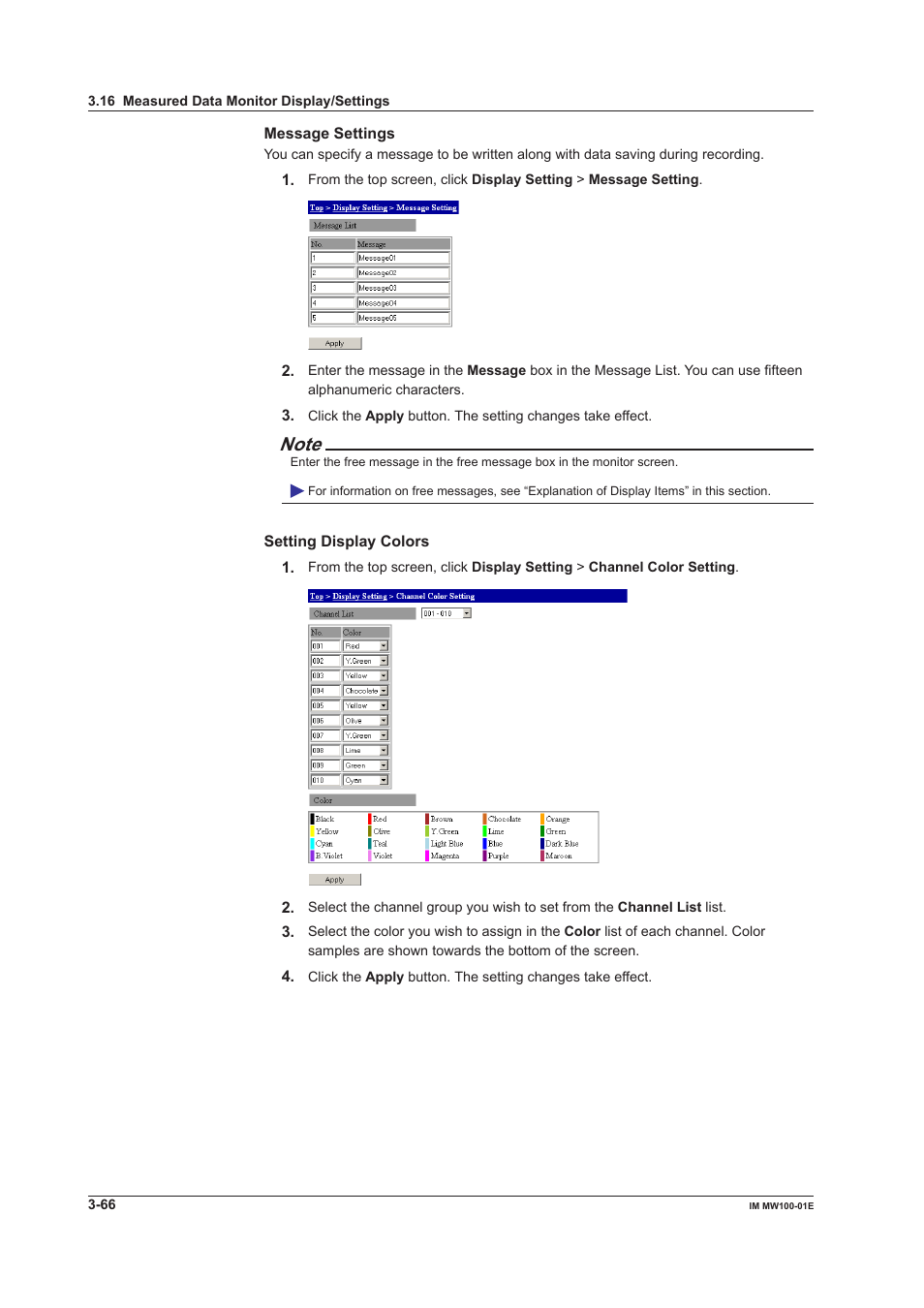 Yokogawa Standalone MW100 User Manual | Page 188 / 305