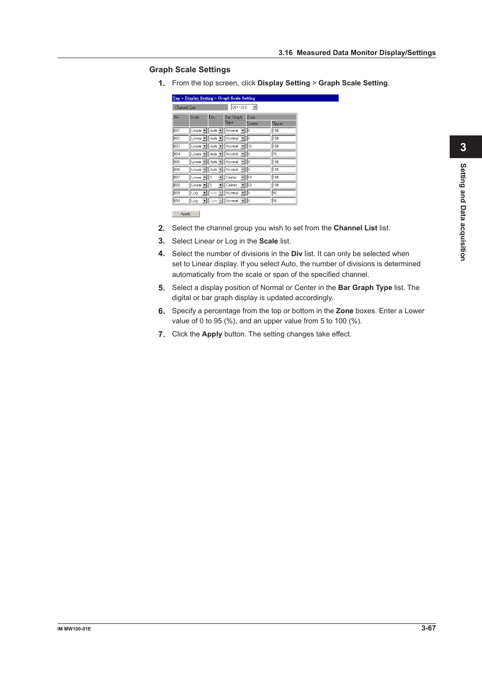 Yokogawa Standalone MW100 User Manual | Page 189 / 305