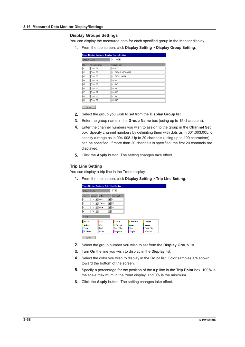 Yokogawa Standalone MW100 User Manual | Page 190 / 305