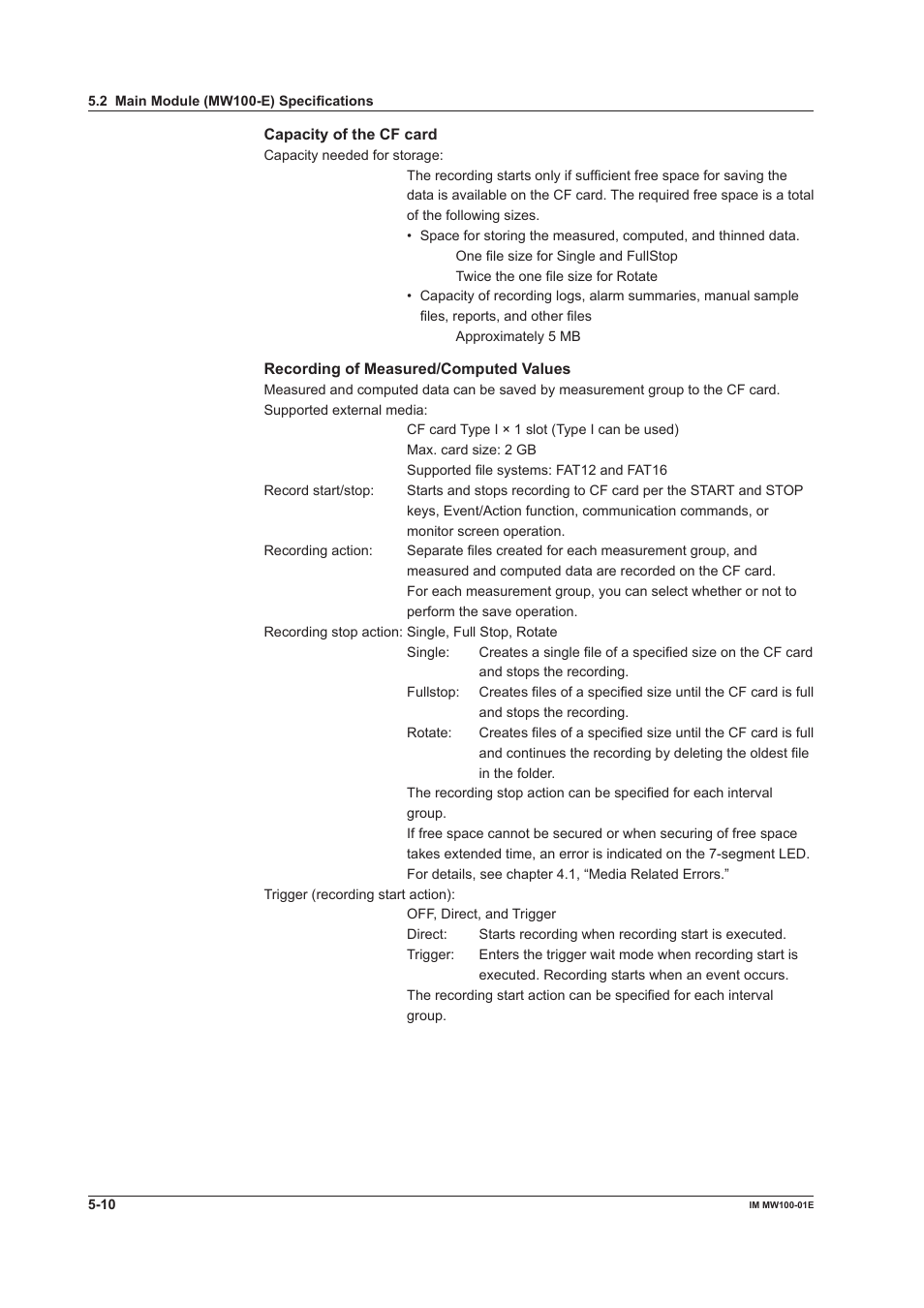 Yokogawa Standalone MW100 User Manual | Page 223 / 305