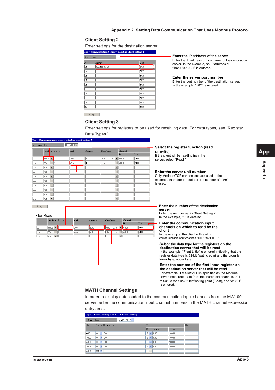 App index | Yokogawa Standalone MW100 User Manual | Page 279 / 305