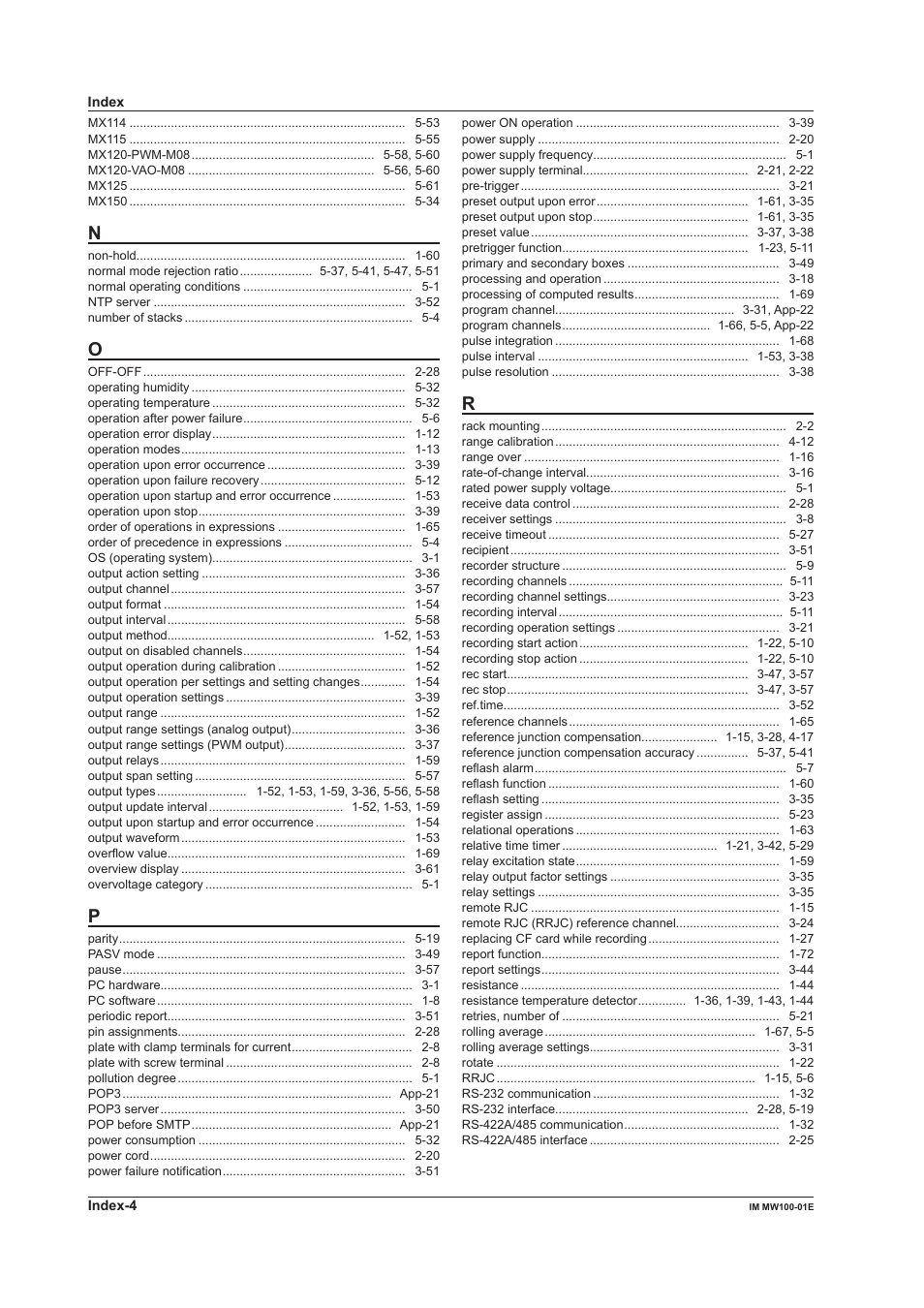 Yokogawa Standalone MW100 User Manual | Page 303 / 305
