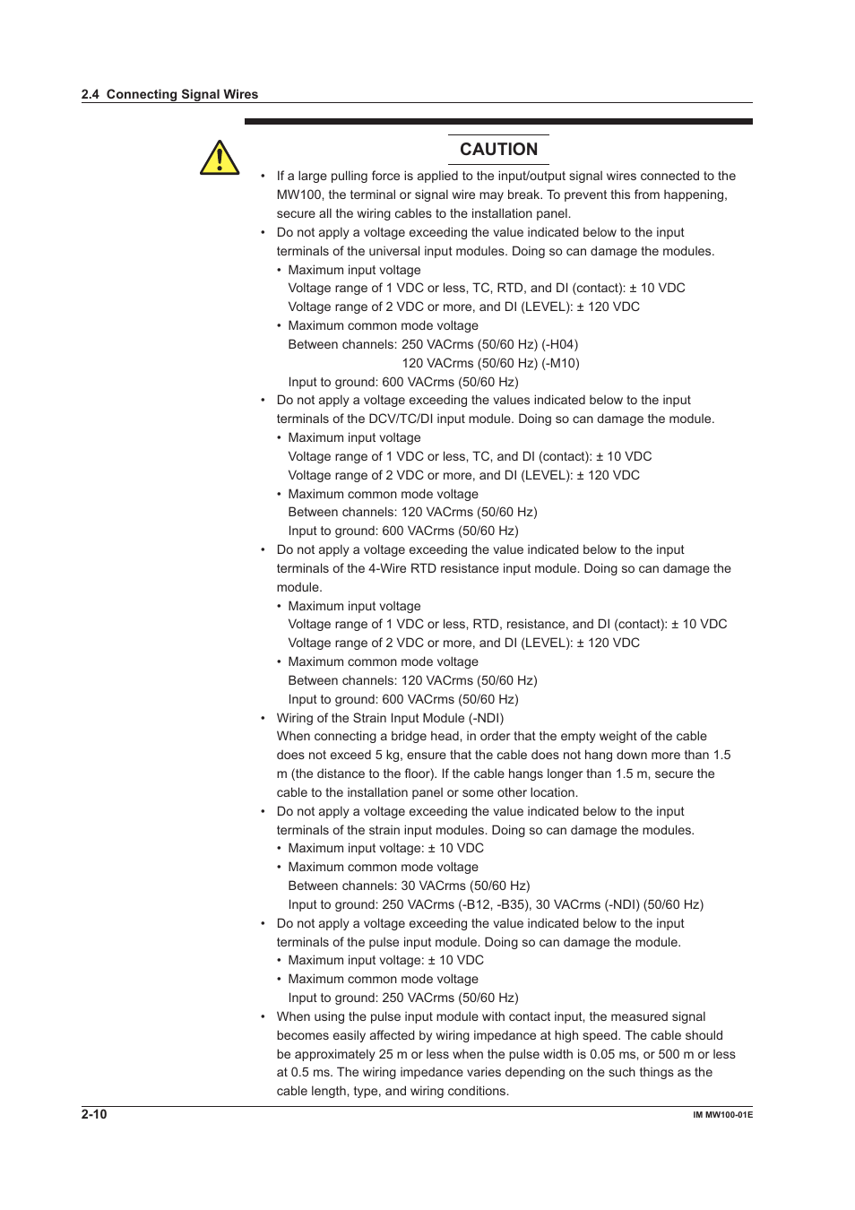 Caution | Yokogawa Standalone MW100 User Manual | Page 98 / 305