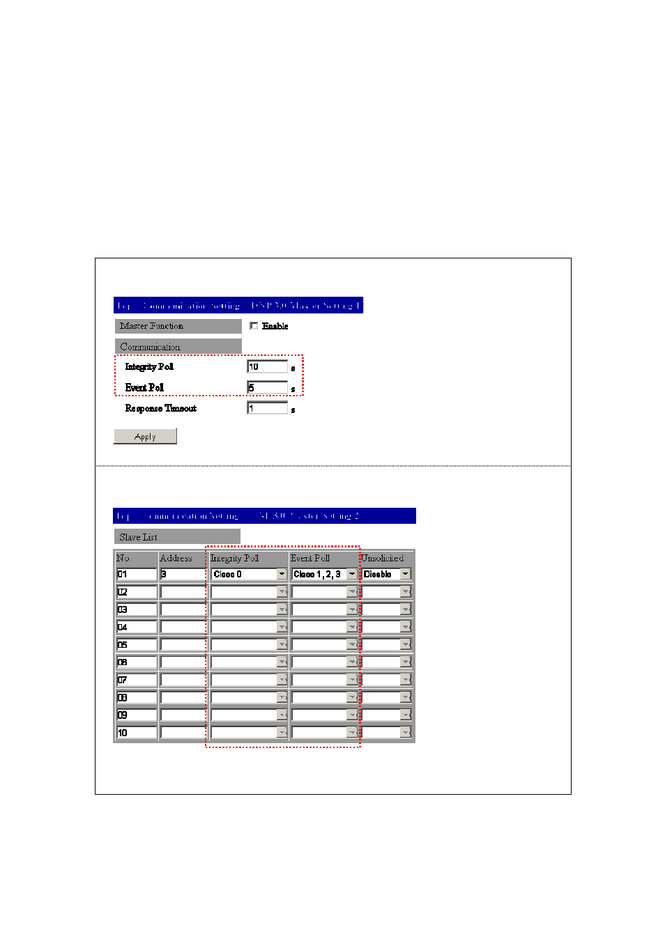 Configuration of polling period and action | Yokogawa Standalone MW100 User Manual | Page 20 / 131