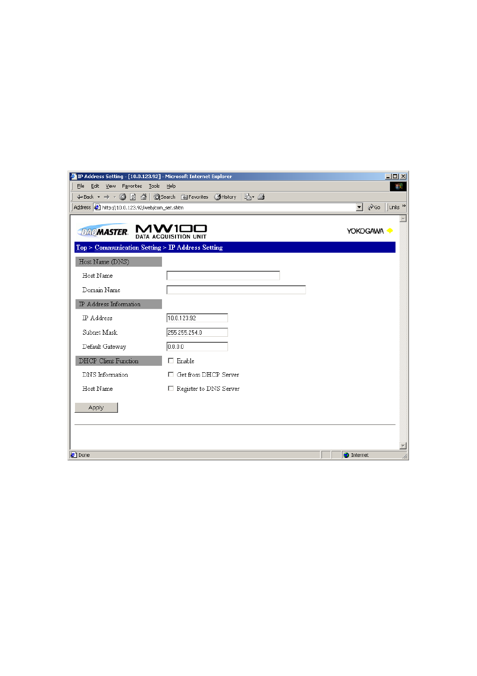 Yokogawa Standalone MW100 User Manual | Page 60 / 131