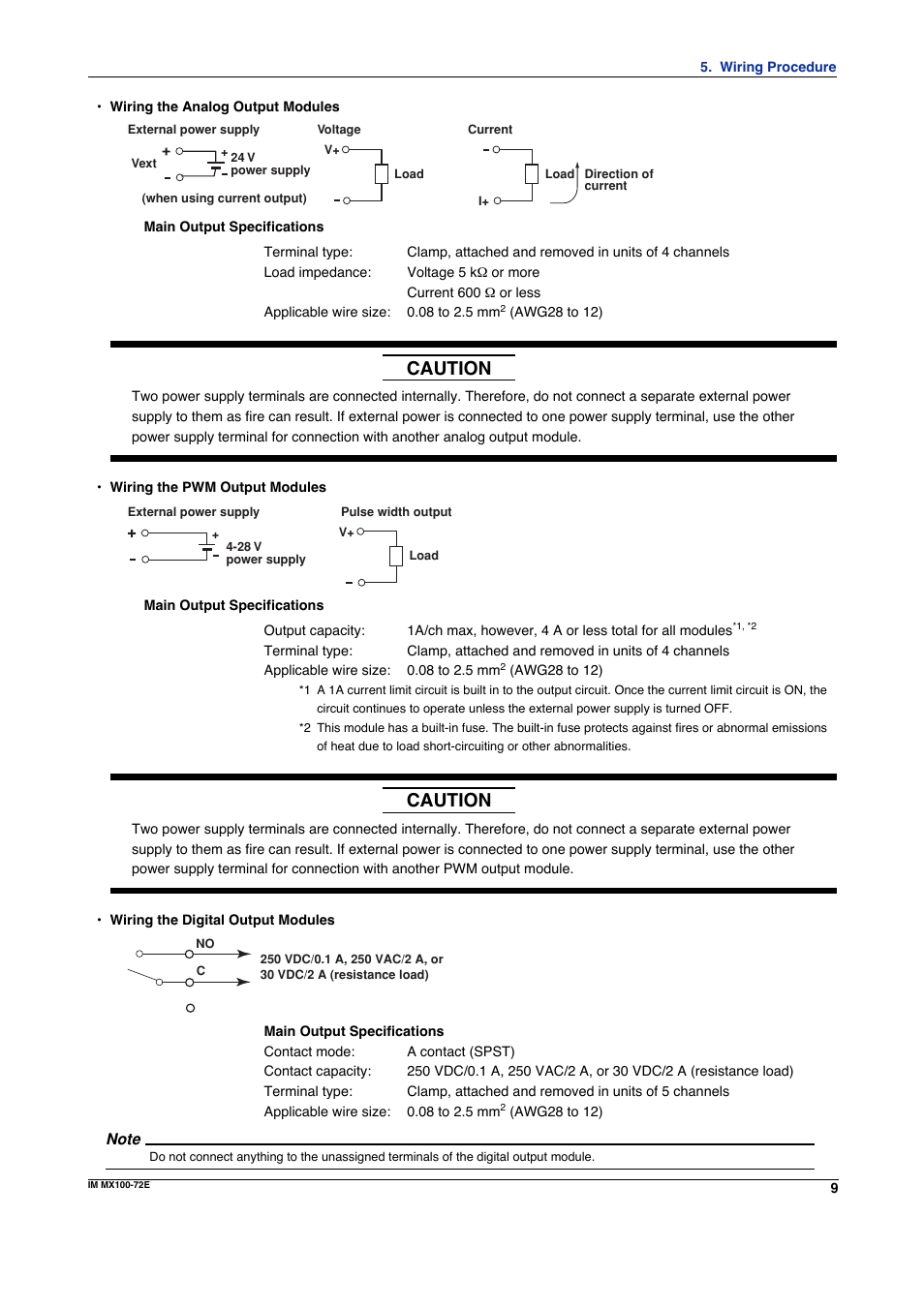 Caution | Yokogawa PC-Based MX100 User Manual | Page 9 / 12