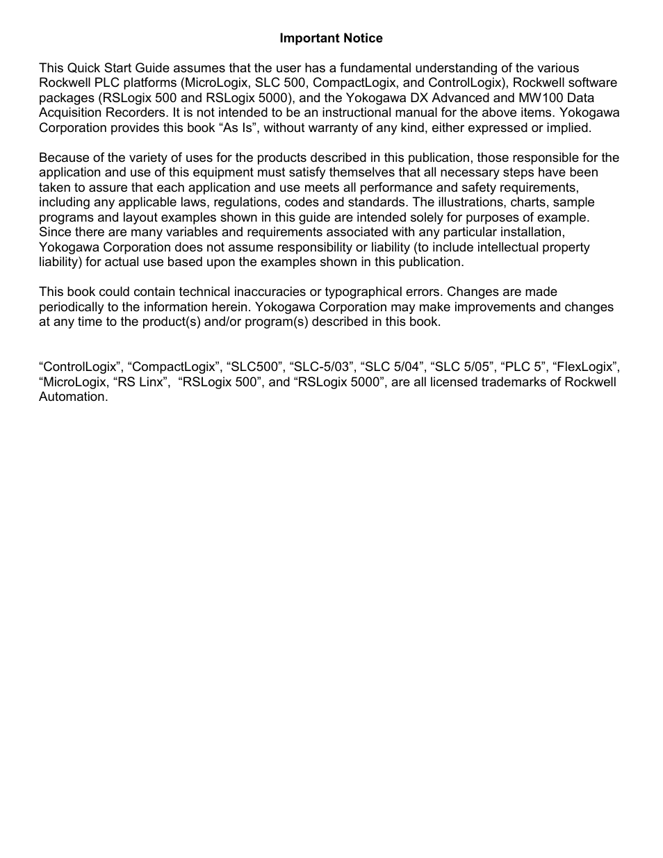 Yokogawa Standalone MW100 User Manual | Page 3 / 58