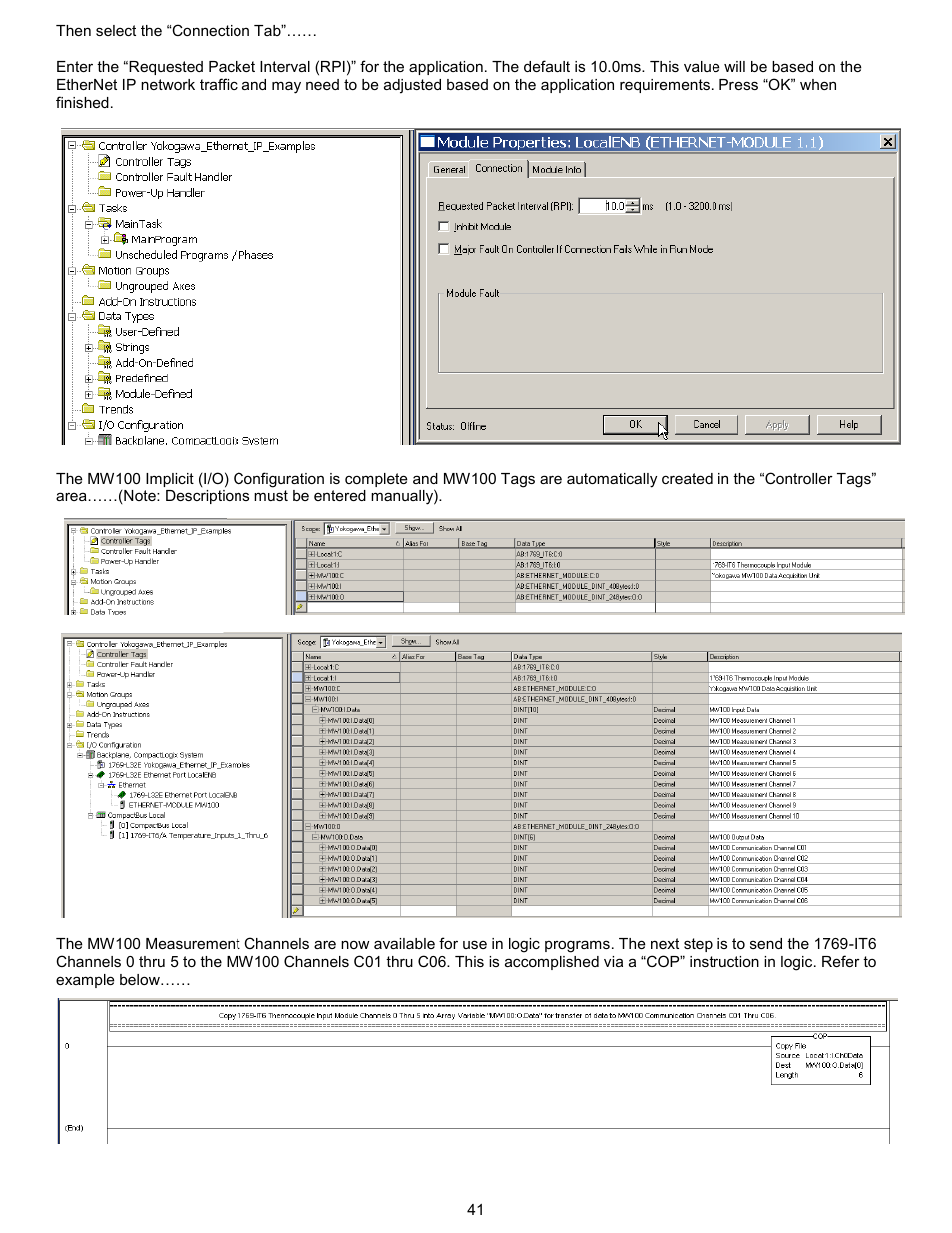 Yokogawa Standalone MW100 User Manual | Page 44 / 58