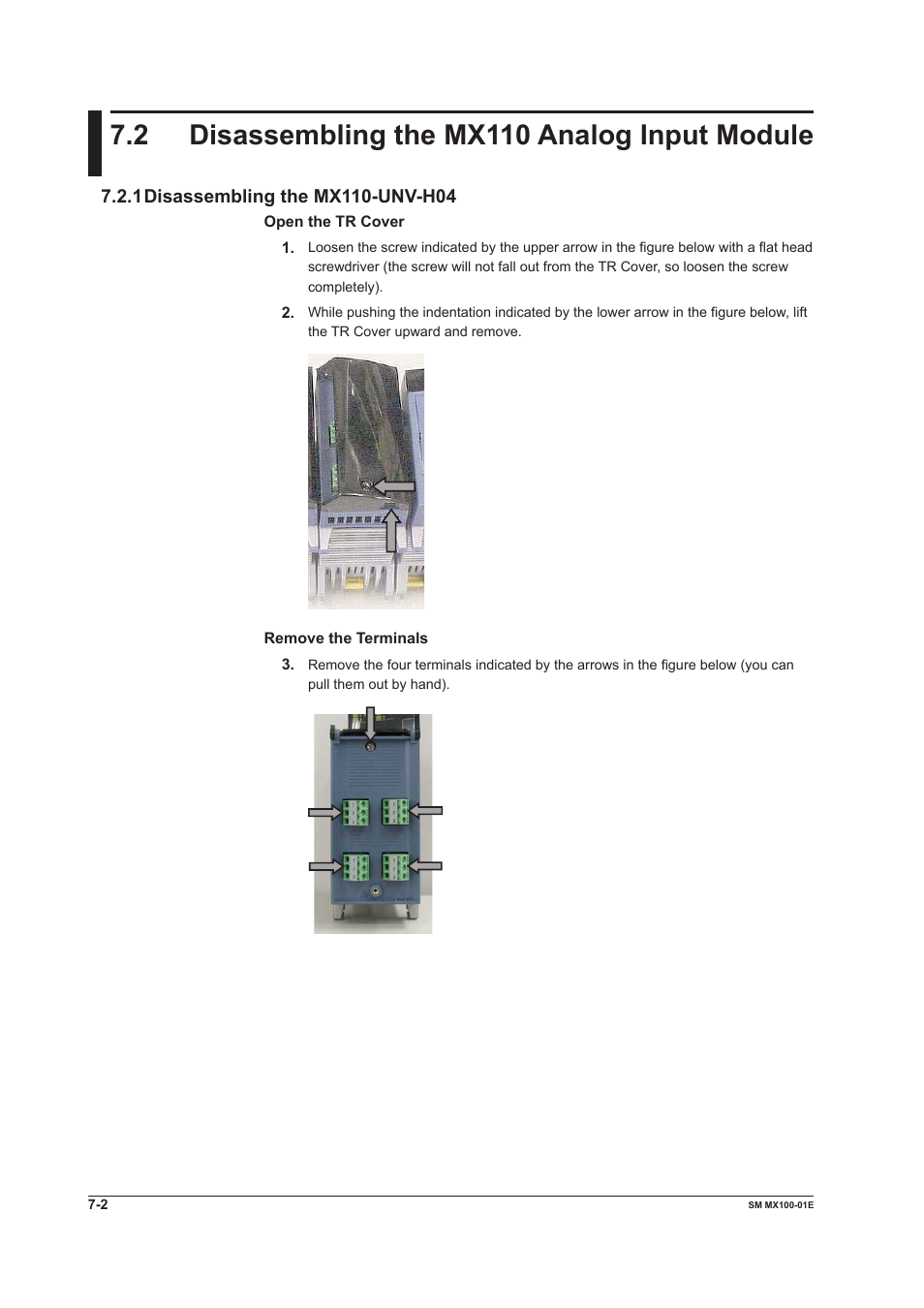 2 disassembling the mx110 analog input module, Disassembling the mx110 analog input module -2 | Yokogawa PC-Based MX100 User Manual | Page 142 / 189