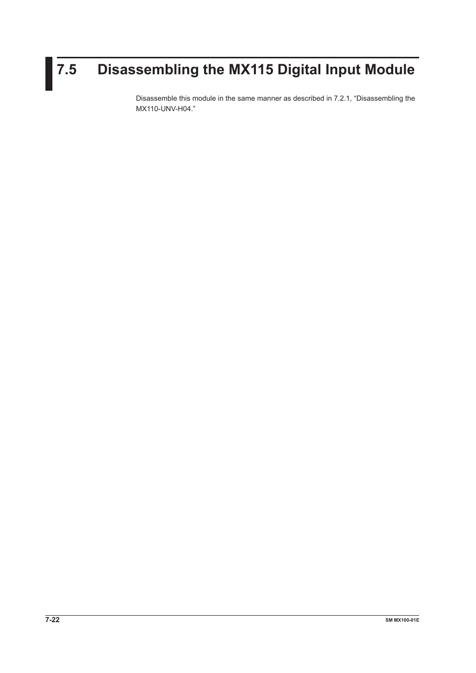 5 disassembling the mx115 digital input module, Disassembling the mx115 digital input module -22 | Yokogawa PC-Based MX100 User Manual | Page 162 / 189