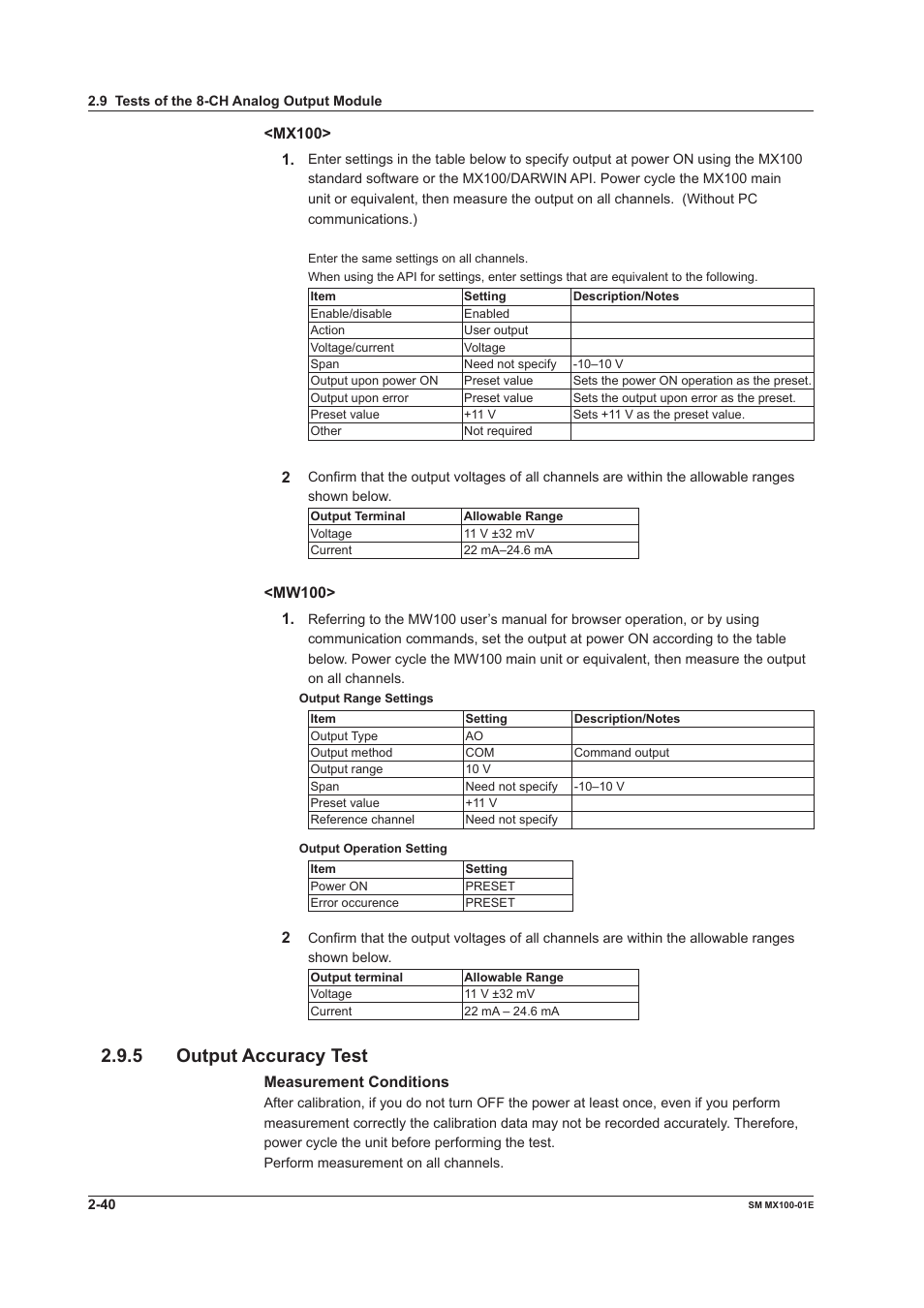 5 output accuracy test | Yokogawa PC-Based MX100 User Manual | Page 69 / 189