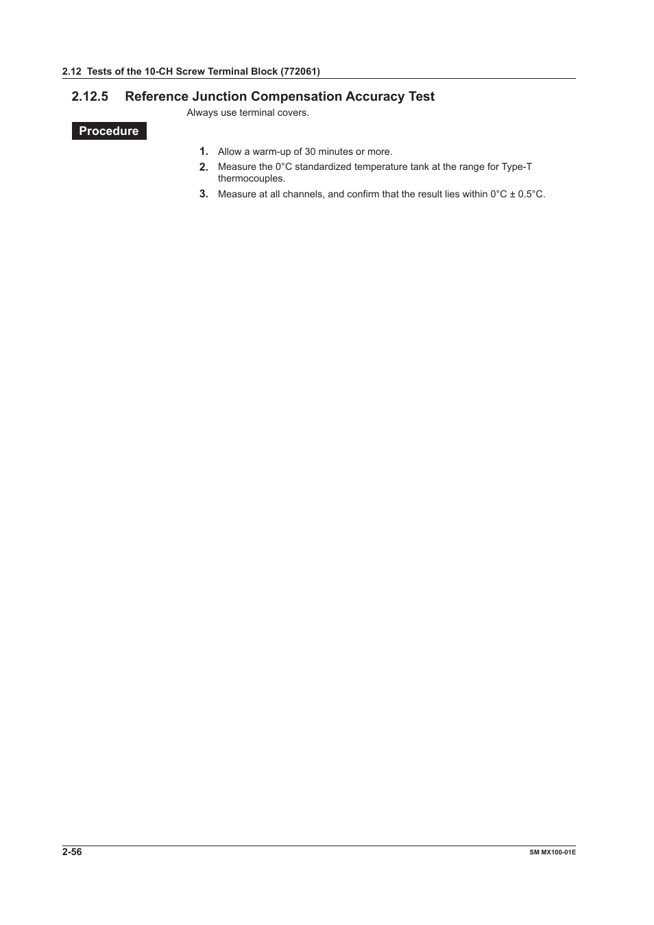 5 reference junction compensation accuracy test | Yokogawa PC-Based MX100 User Manual | Page 85 / 189