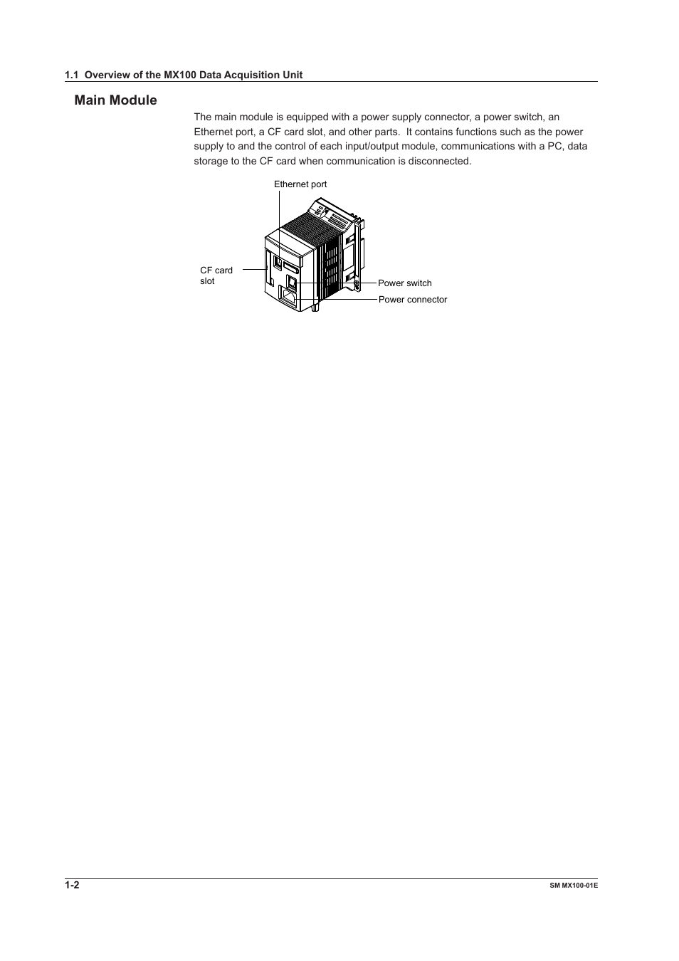 Main module | Yokogawa PC-Based MX100 User Manual | Page 9 / 189