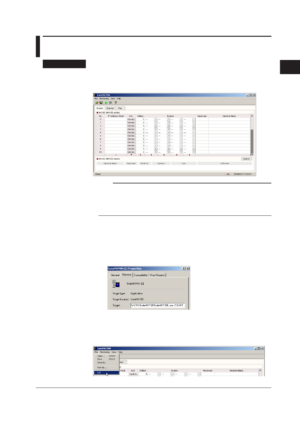 Chapter 2 operating procedure, 1 starting and exiting gatemx/mw, Chapter 2 operatng procedure | 1 starting and exiting gatemx/mw -1, 1 startng and extng gatemx/mw | Yokogawa DAQWORX User Manual | Page 10 / 22