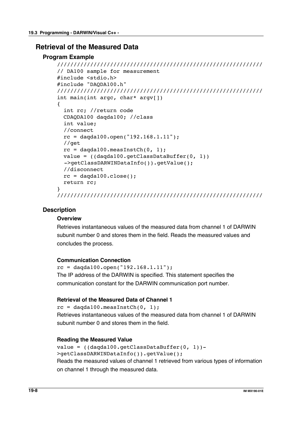 Retrieval of the measured data | Yokogawa PC-Based MX100 User Manual | Page 1002 / 1264