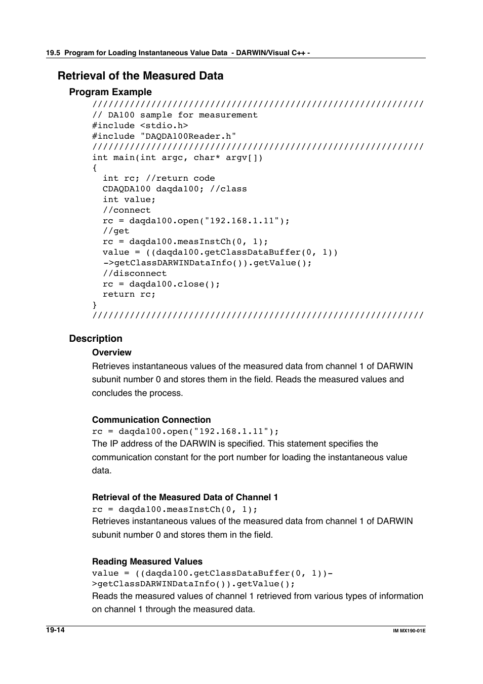 Retrieval of the measured data | Yokogawa PC-Based MX100 User Manual | Page 1008 / 1264