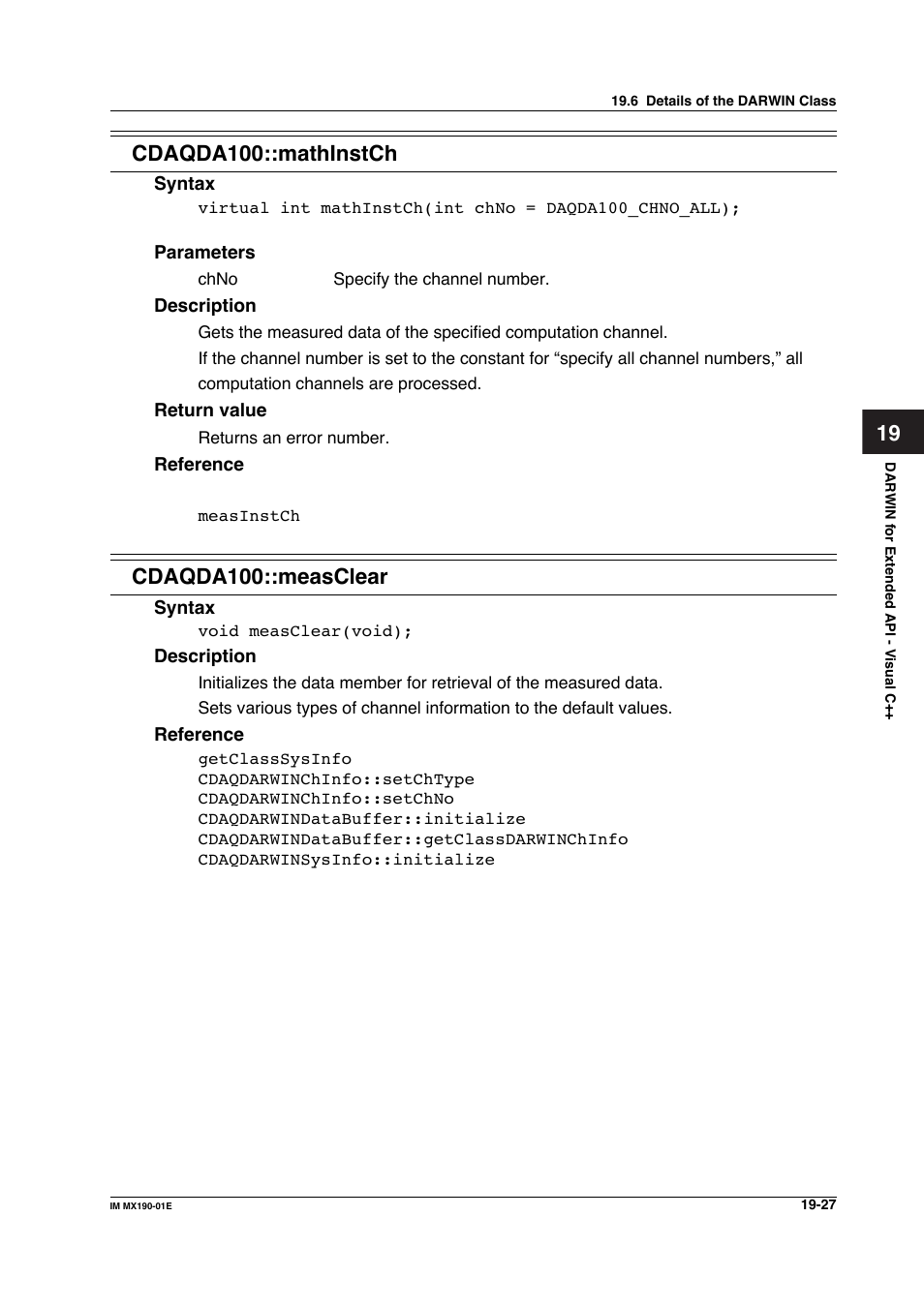 Cdaqda100::mathinstch, Cdaqda100::measclear | Yokogawa PC-Based MX100 User Manual | Page 1021 / 1264