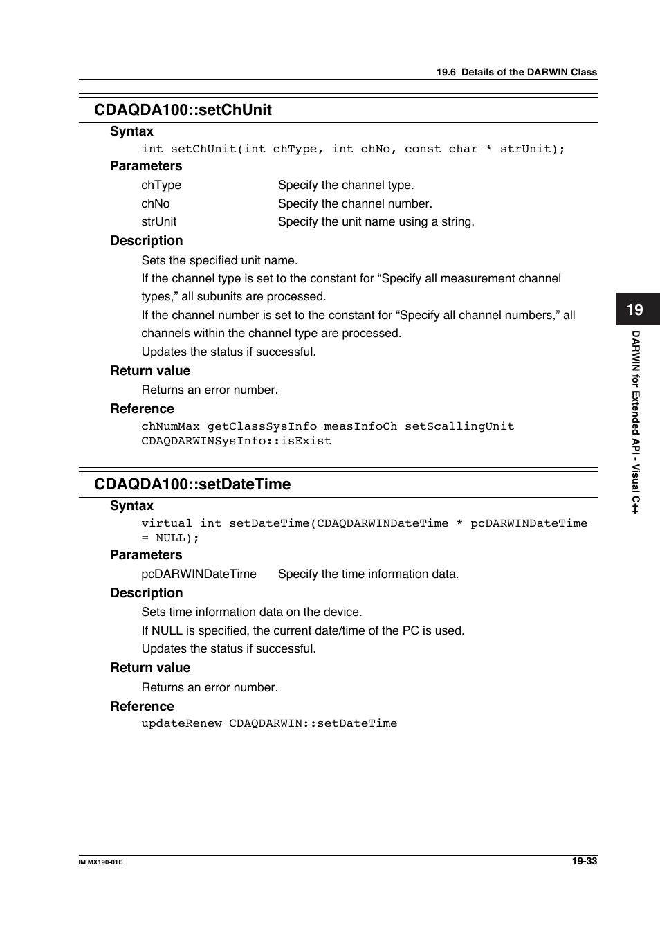 Cdaqda100::setchunit, Cdaqda100::setdatetime | Yokogawa PC-Based MX100 User Manual | Page 1027 / 1264