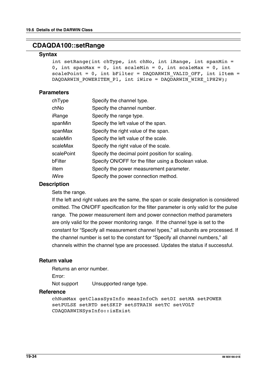 Cdaqda100::setrange | Yokogawa PC-Based MX100 User Manual | Page 1028 / 1264