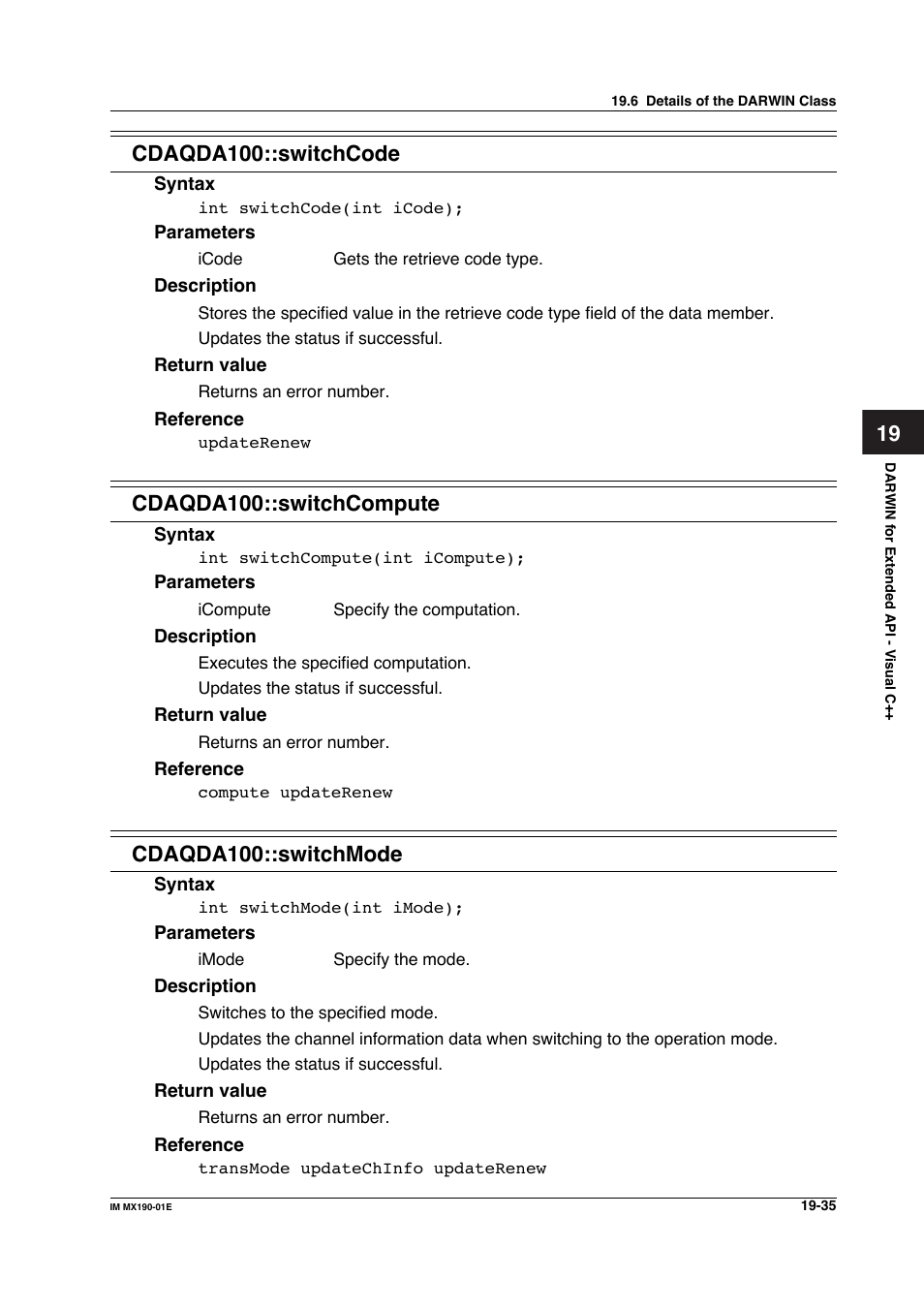 Cdaqda100::switchcode, Cdaqda100::switchcompute, Cdaqda100::switchmode | Yokogawa PC-Based MX100 User Manual | Page 1029 / 1264