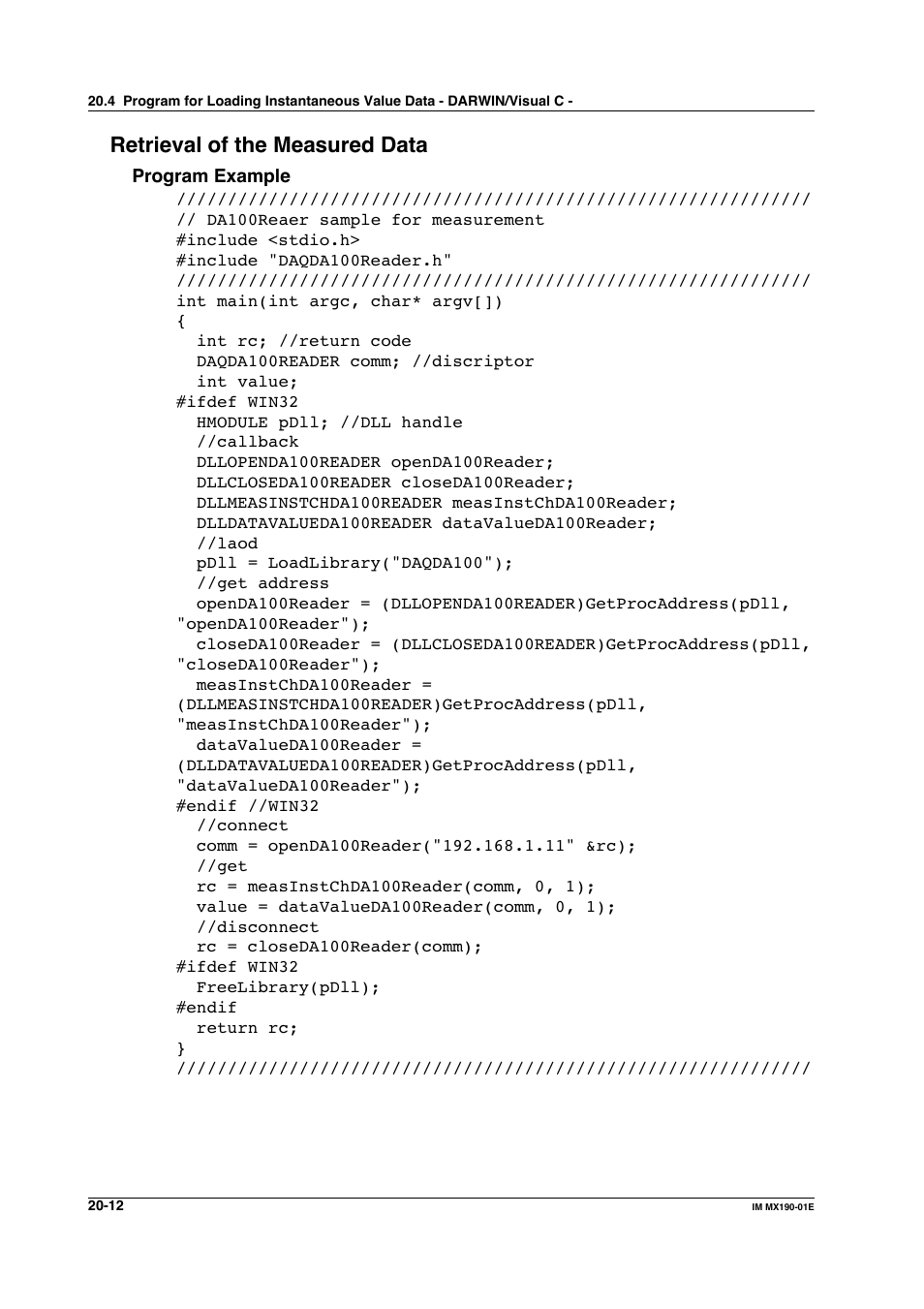 Retrieval of the measured data | Yokogawa PC-Based MX100 User Manual | Page 1055 / 1264