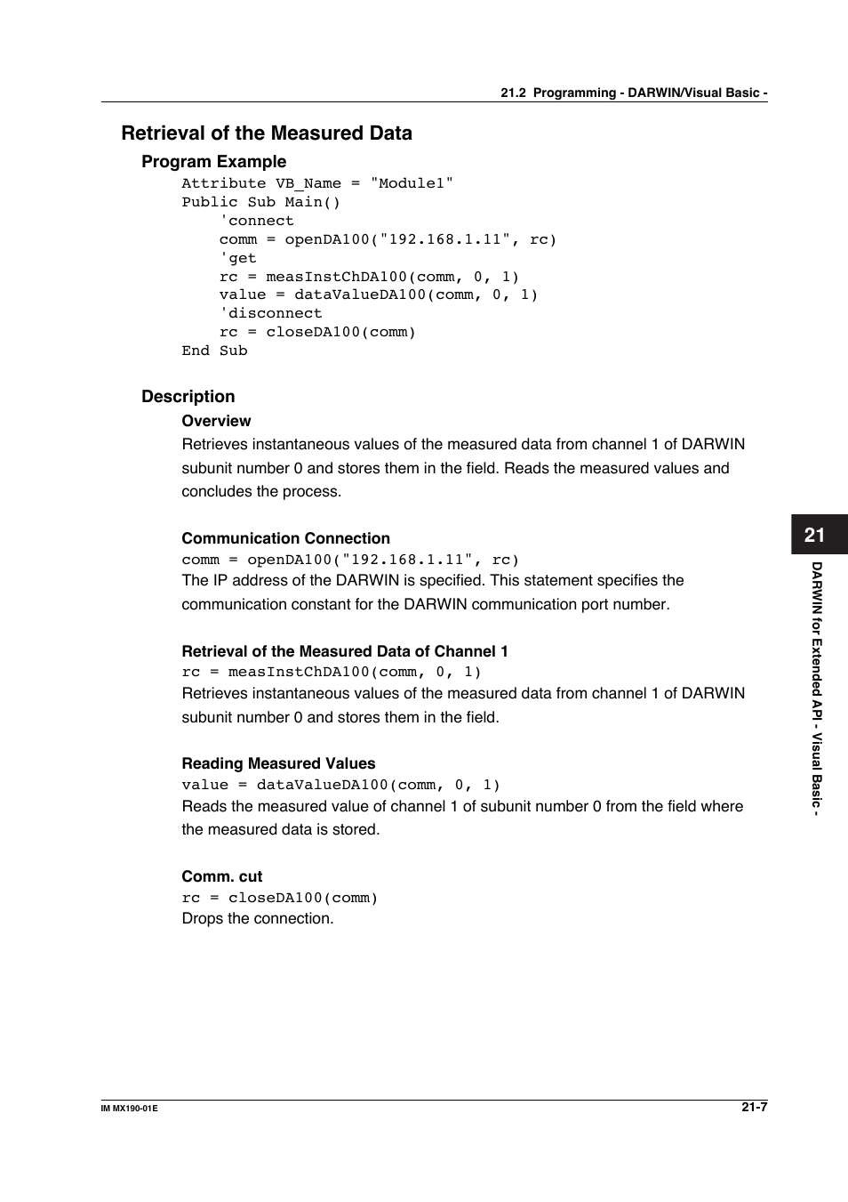 Retrieval of the measured data | Yokogawa PC-Based MX100 User Manual | Page 1063 / 1264