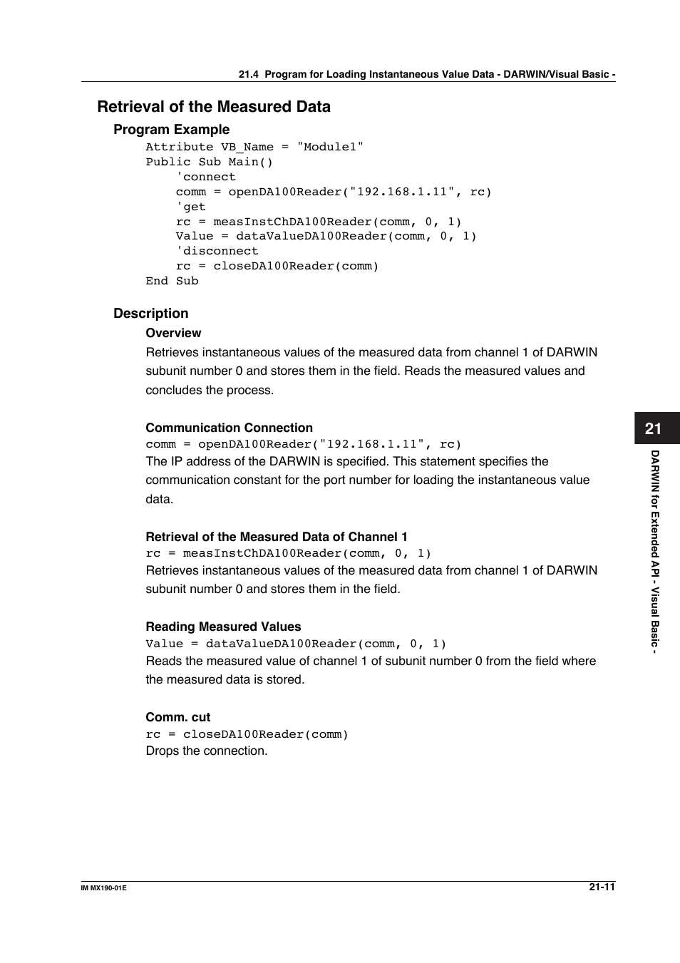 Retrieval of the measured data | Yokogawa PC-Based MX100 User Manual | Page 1067 / 1264