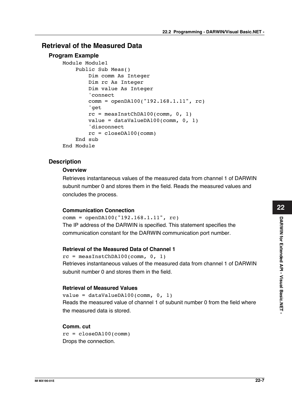 Retrieval of the measured data | Yokogawa PC-Based MX100 User Manual | Page 1074 / 1264