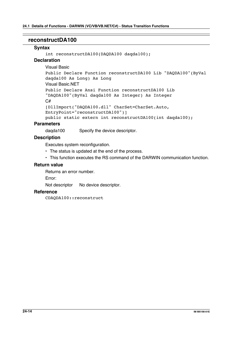 Reconstructda100 | Yokogawa PC-Based MX100 User Manual | Page 1105 / 1264