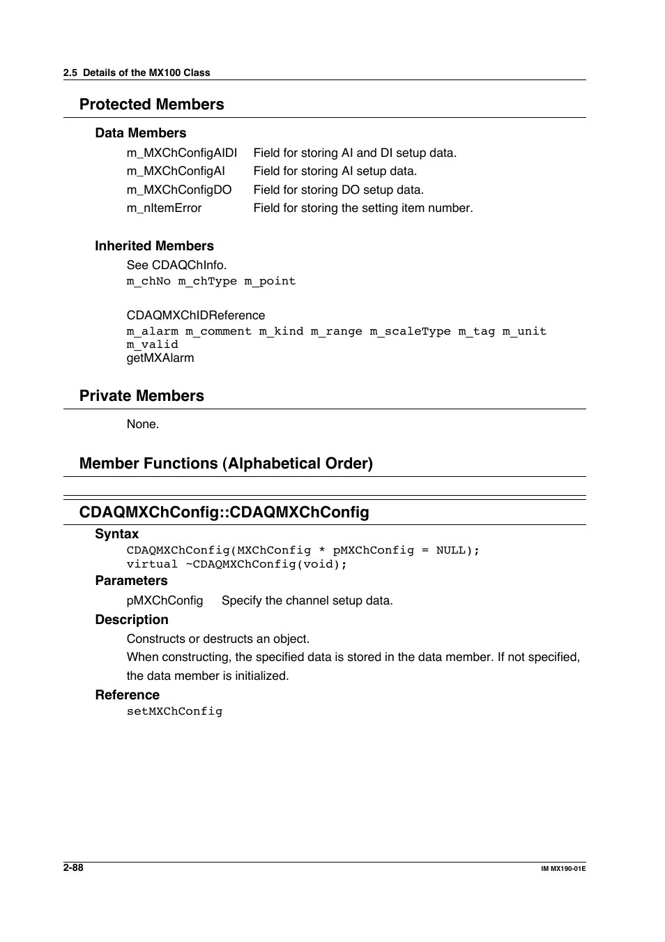 Protected members, Private members | Yokogawa PC-Based MX100 User Manual | Page 111 / 1264