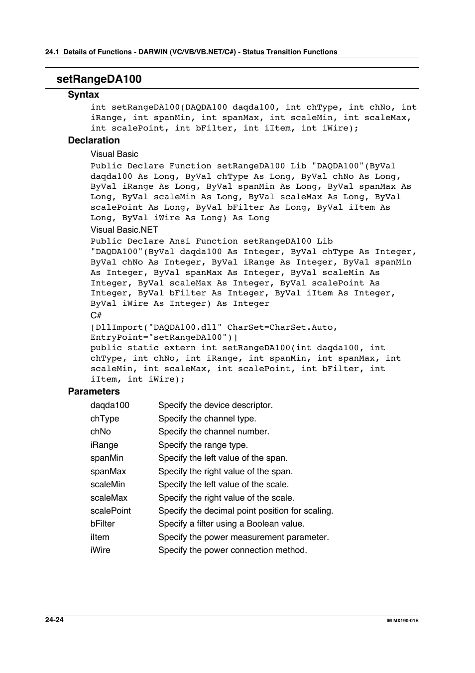 Setrangeda100 | Yokogawa PC-Based MX100 User Manual | Page 1115 / 1264