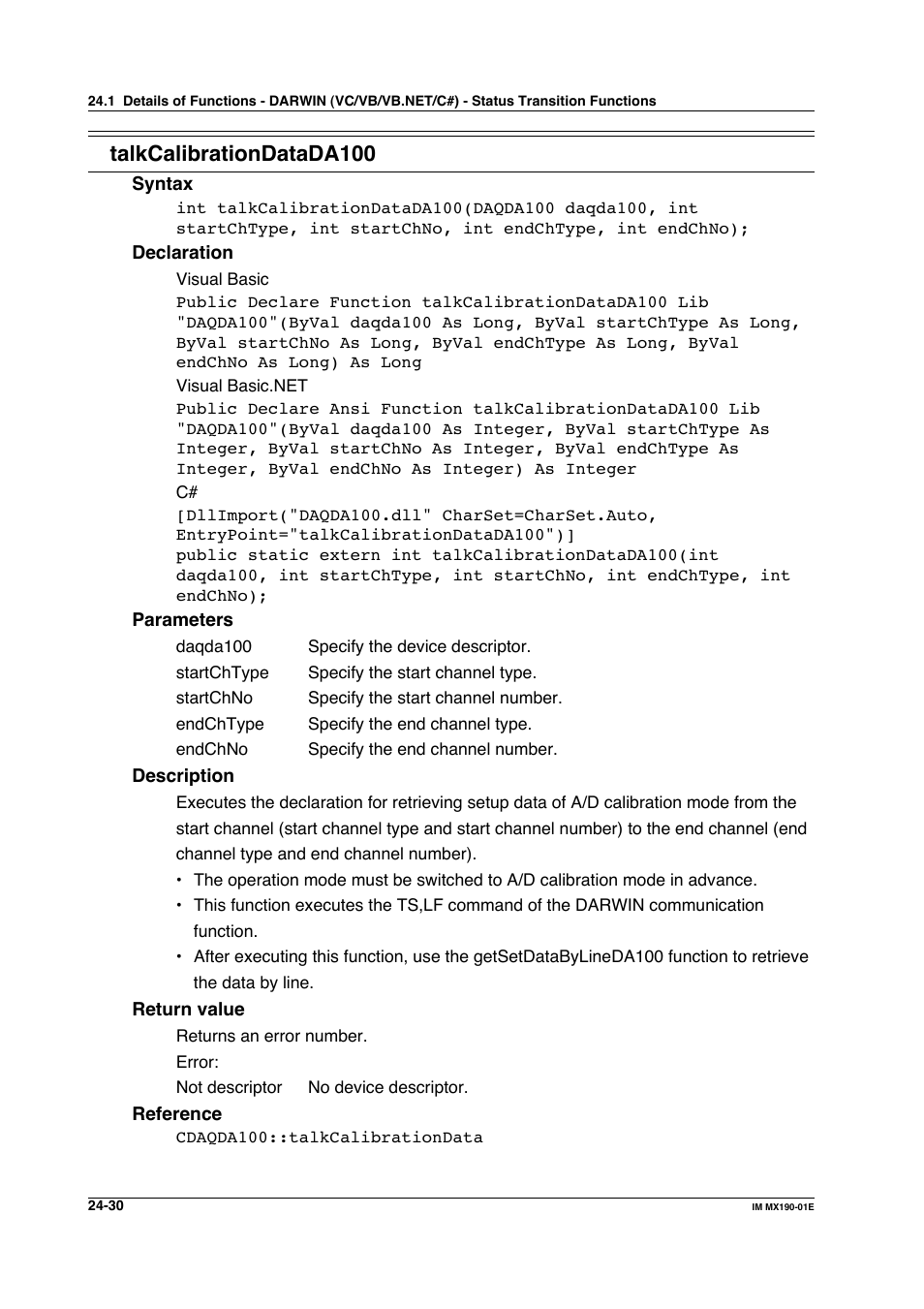 Talkcalibrationdatada100 | Yokogawa PC-Based MX100 User Manual | Page 1121 / 1264